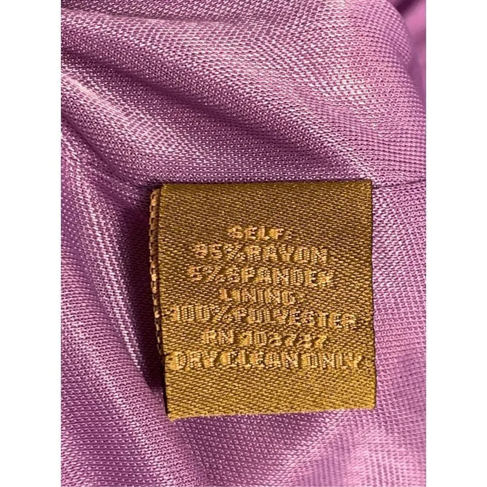 Ali Ro Women's Sleeveless Lined Elastic Waist Draped Ruched Dress Purple Size 6 - Image 5