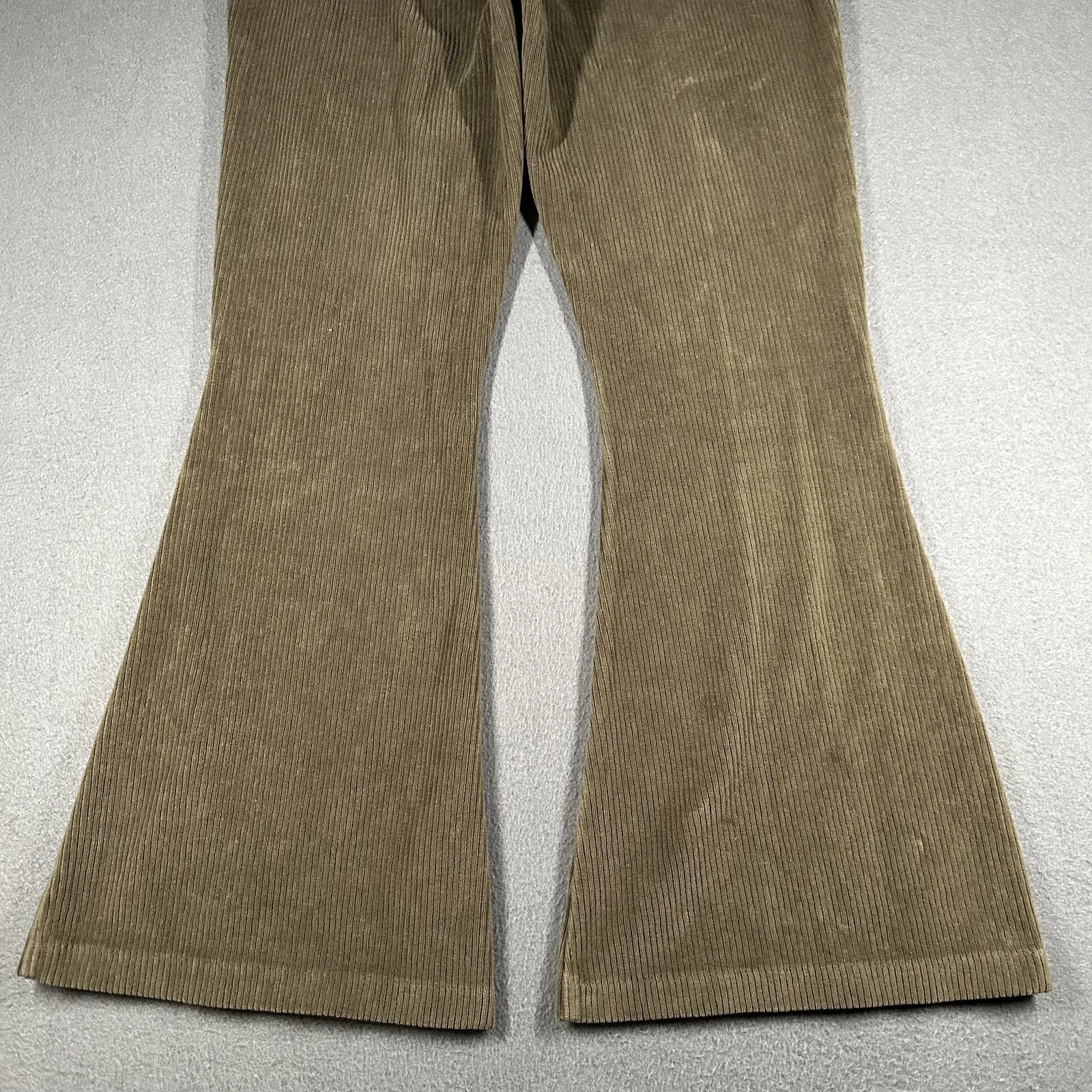 Aerie Pants Womens Small Short Brown Corduroy Ribbed Flare Leg Lounge - Image 11