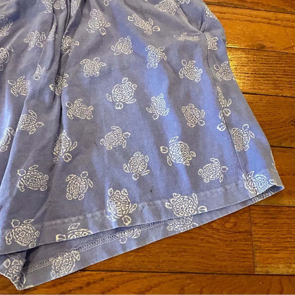90s Turtle All Over Print Sweat Shorts Gym Workout Pull String Purple XL - Image 5