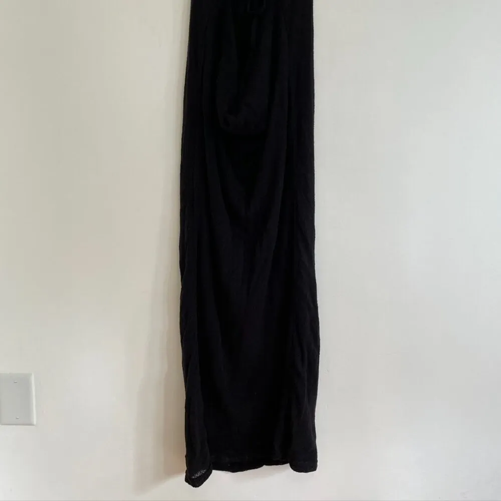 FP BEACH FREE PEOPLE Shell Yeah Midi Dress Solid Black Low Back Strappy Tie Back - Image 15