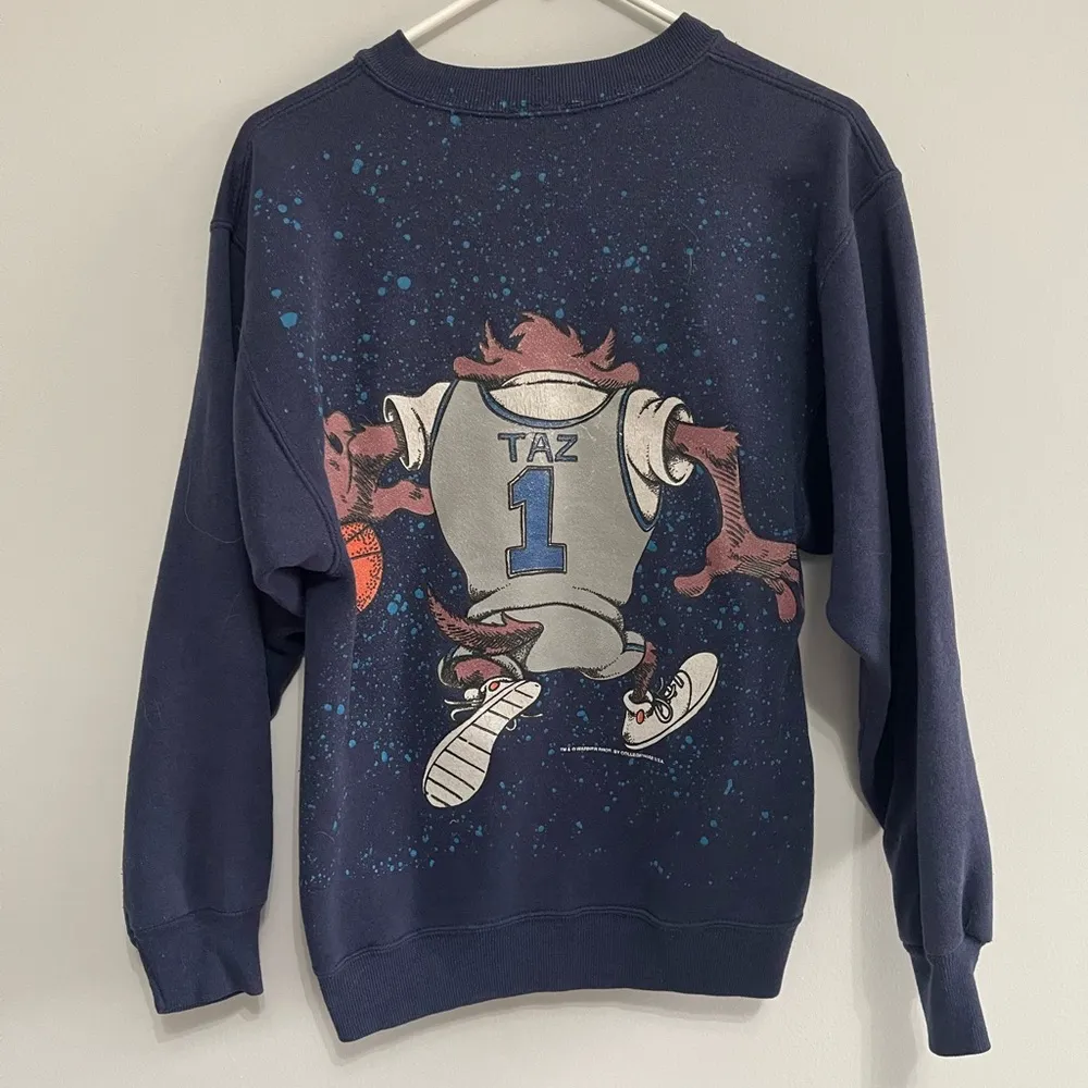 Vintage Georgetown Taz Crew Neck Blue Size XS - Image 2