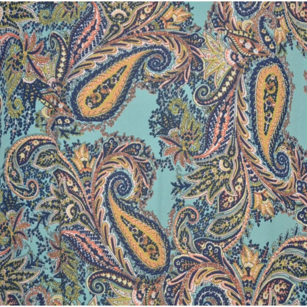 Veronica M. Ladies Paisley Faux Wrap V-Neck Blouse Top Size L Boho Colorful - Image 7