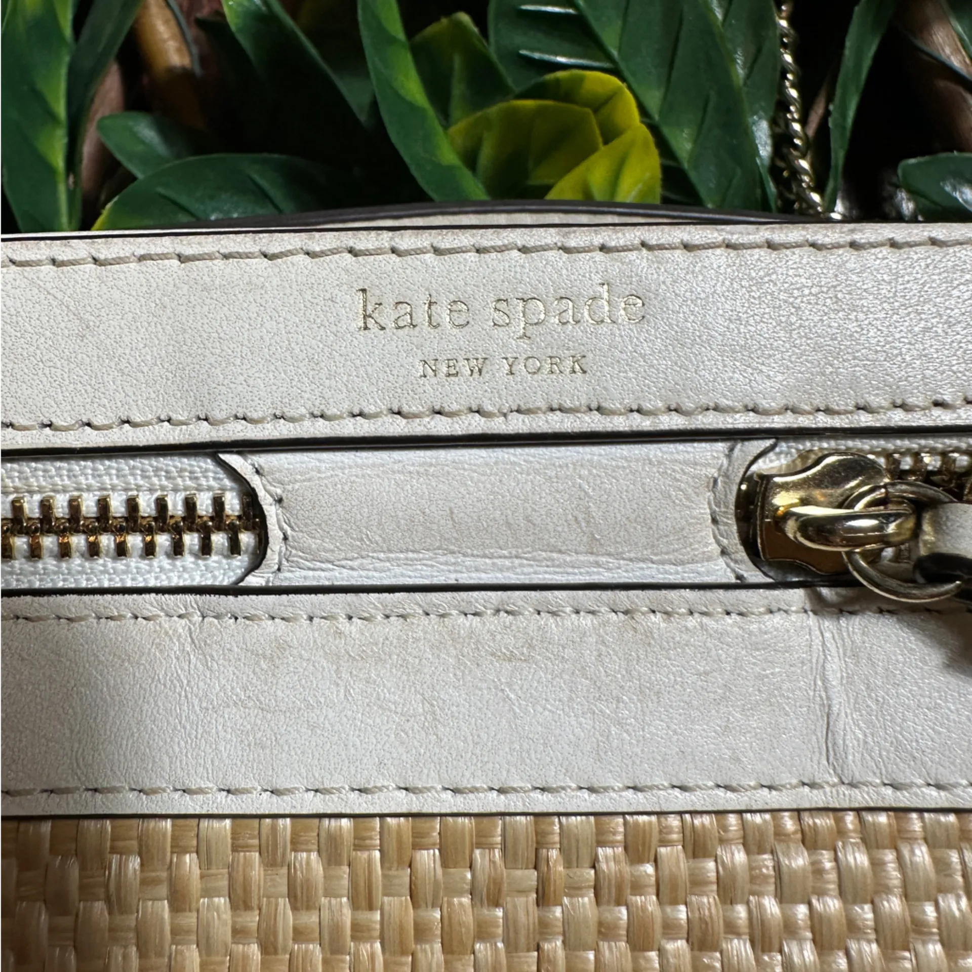 Kate Spade Rose Small Convertible Crossbody Straw Optic White PXRUA286 - Image 8