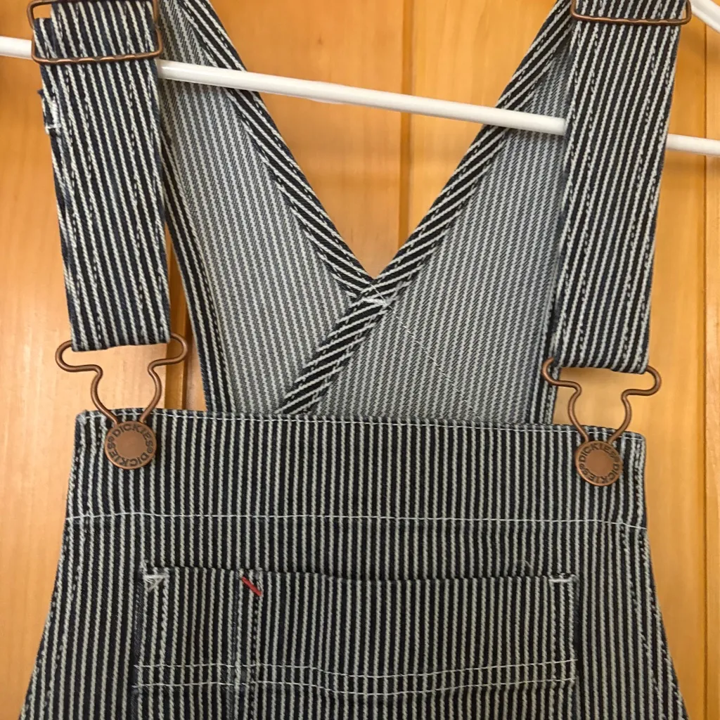 Carhartt Women's Relaxed Fit Denim Railroad Striped Bib Overall XS Blue - Image 5