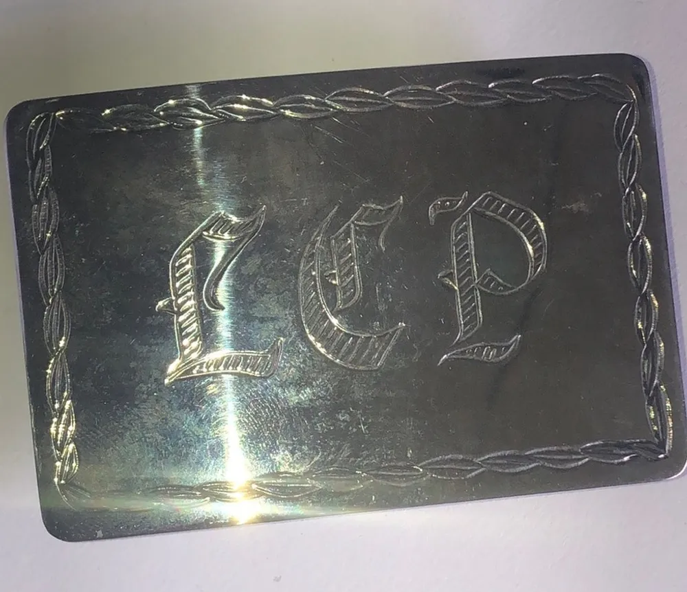 LCP Initials Vintage Silver Tone Mens Womens Unisex Belt Buckle - Image 1