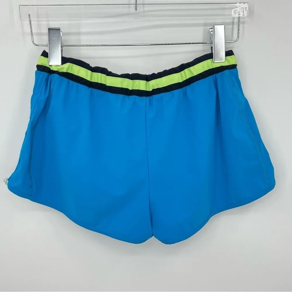 Sweaty Betty blue green athletic shorts built in brief adjustable sides small - Image 4