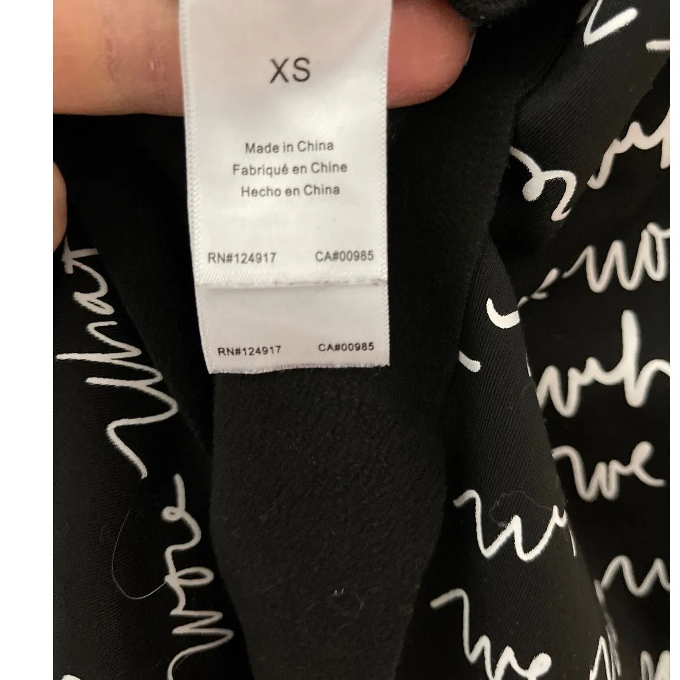 We Wore What Black & White Logo Scribbled Oversized Cropped Sweatshirt Size XS - Image 6