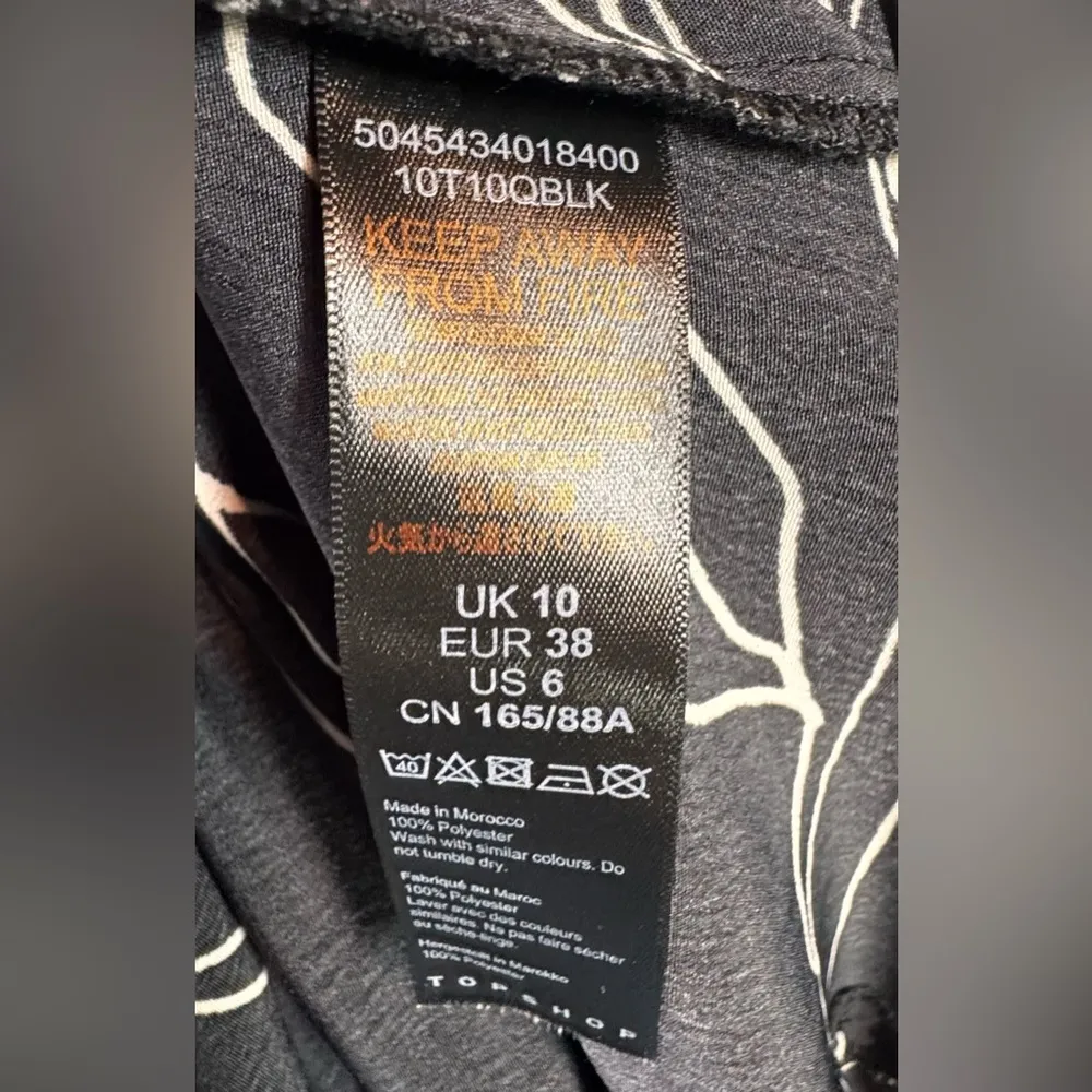 Top Shop Black Midi Dress- Horse Print- Size 6 - Image 6