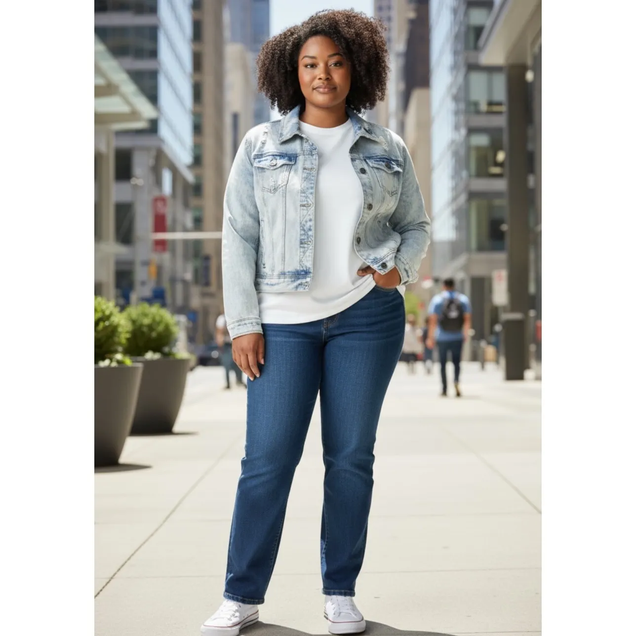 Mudd Jacket Junior Distressed Long Sleeve Button Down Acid Wash Denim Jean Med # - Image 2