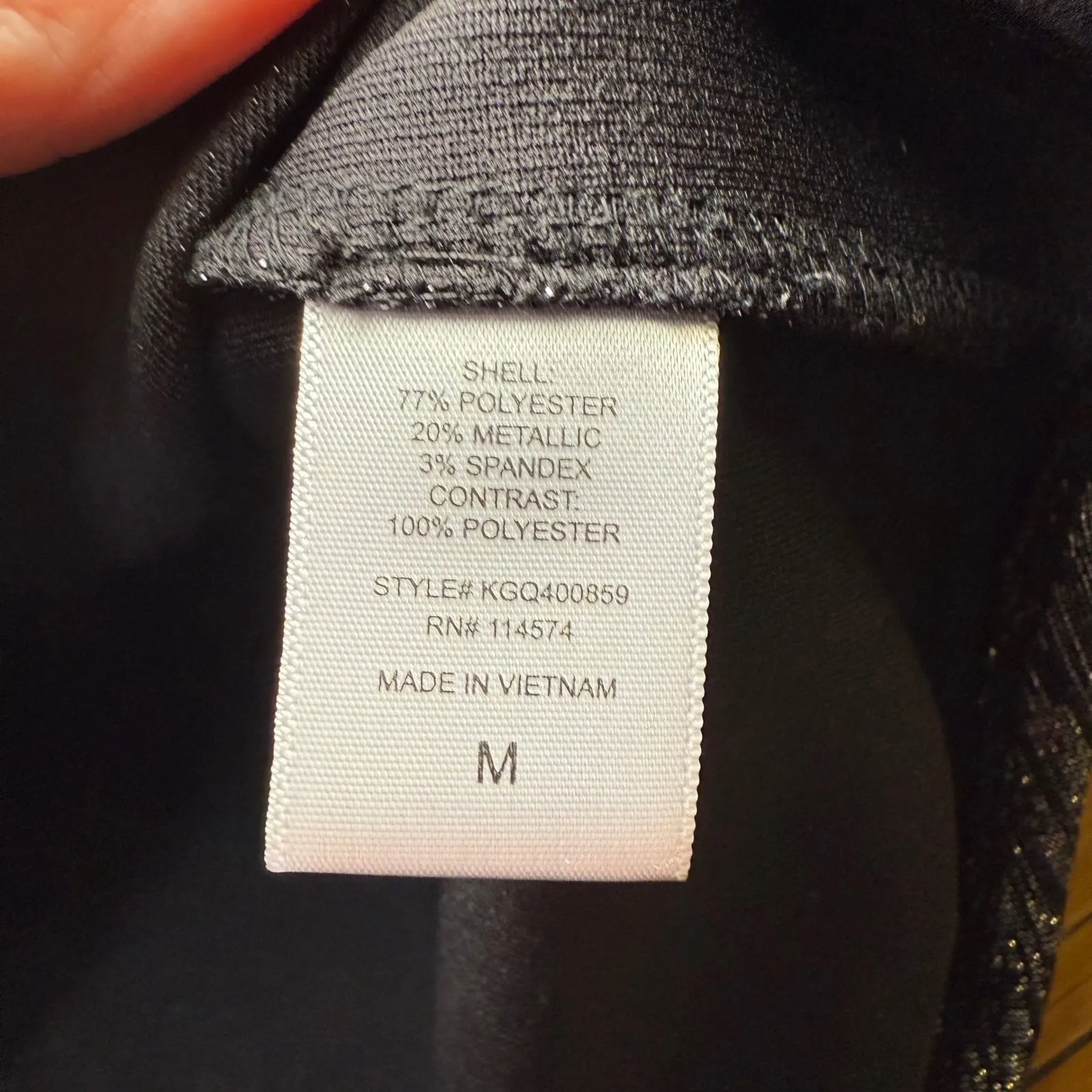 R.O. & DE. Silver Metallic Blouse V‎ Neck Long Sleeve Party Top Women's Medium - Image 9