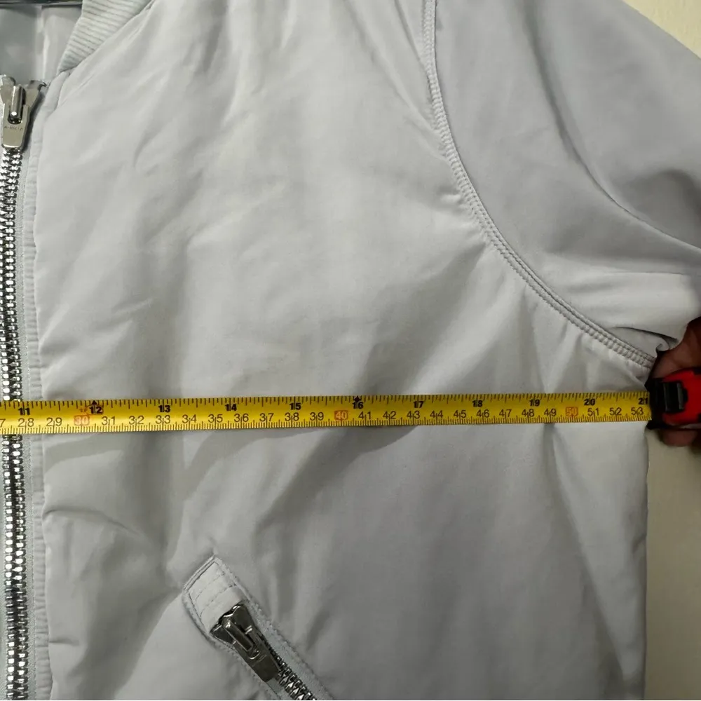 Athleta Light Gray Bomber Jacket - Image 5