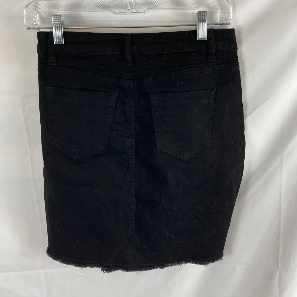 Rocks & Indigo Lace Up Side Black Denim Mini Skirt 4/26 - Image 3