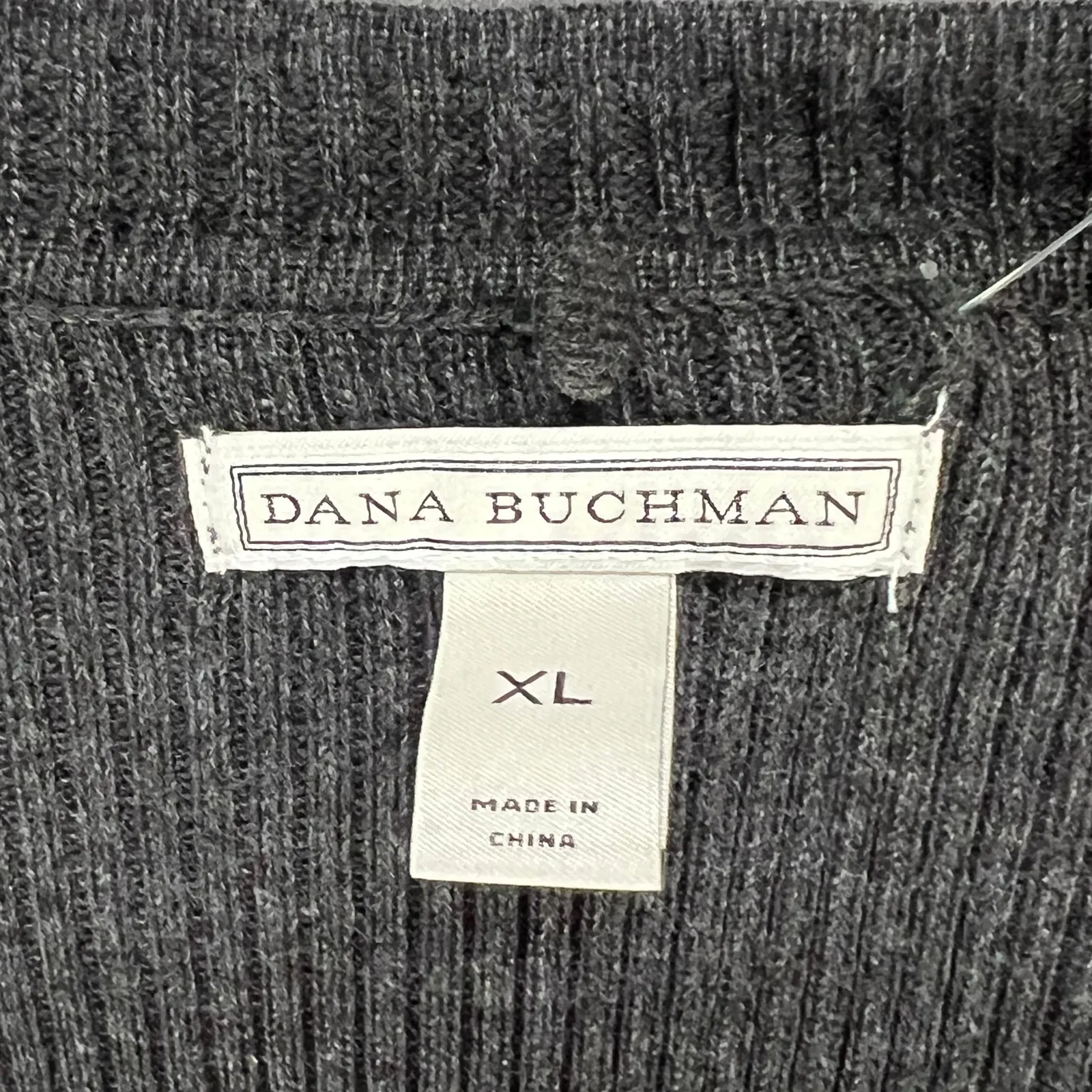 Dana Buchman Sweater Dress With Scarf XL Gray Ribbed Fit Flare Timeless Career - Image 11