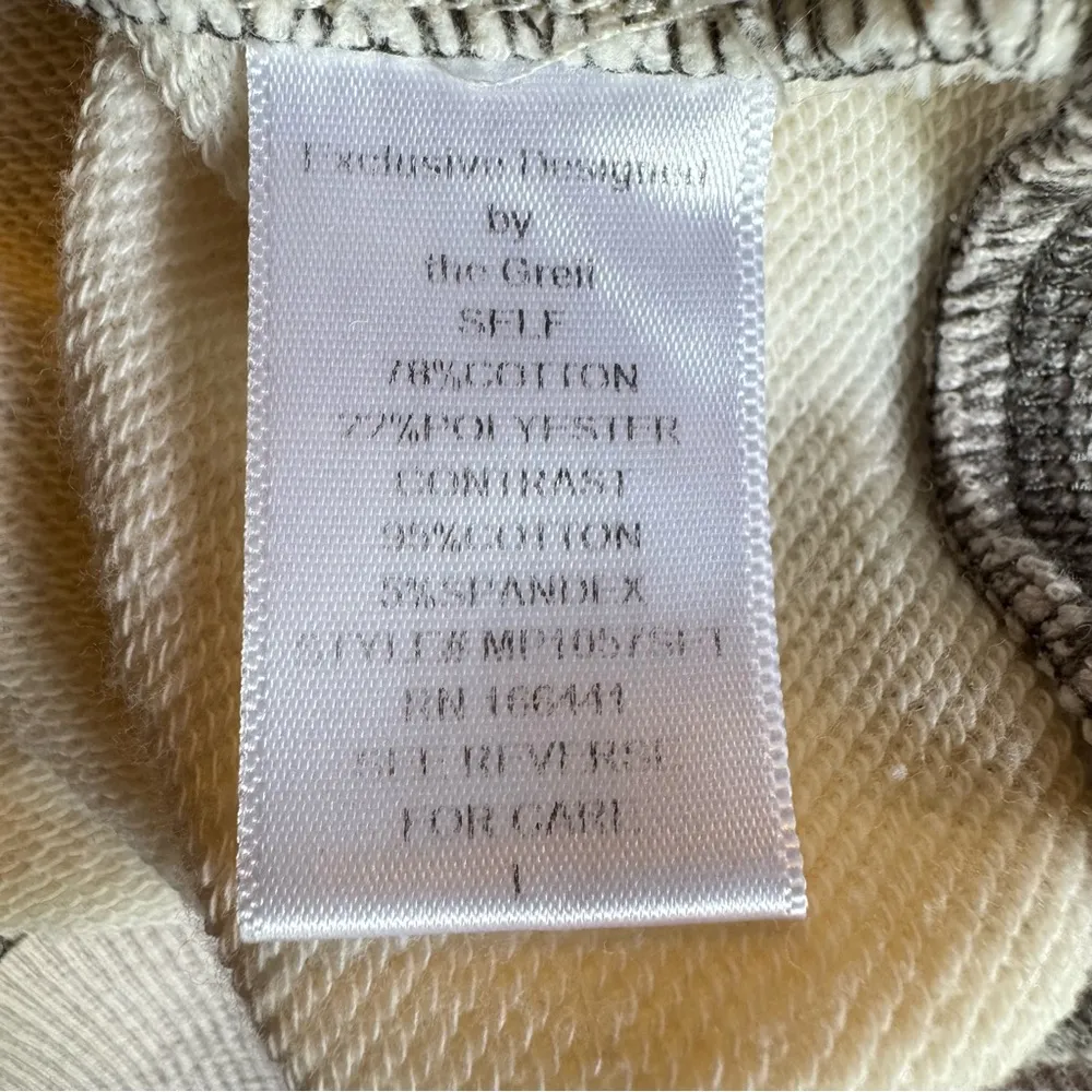 Color Block Patchwork Cropped Crewneck Sweatshirt Oversized Slouchy The Greii Gray Size L - Image 7