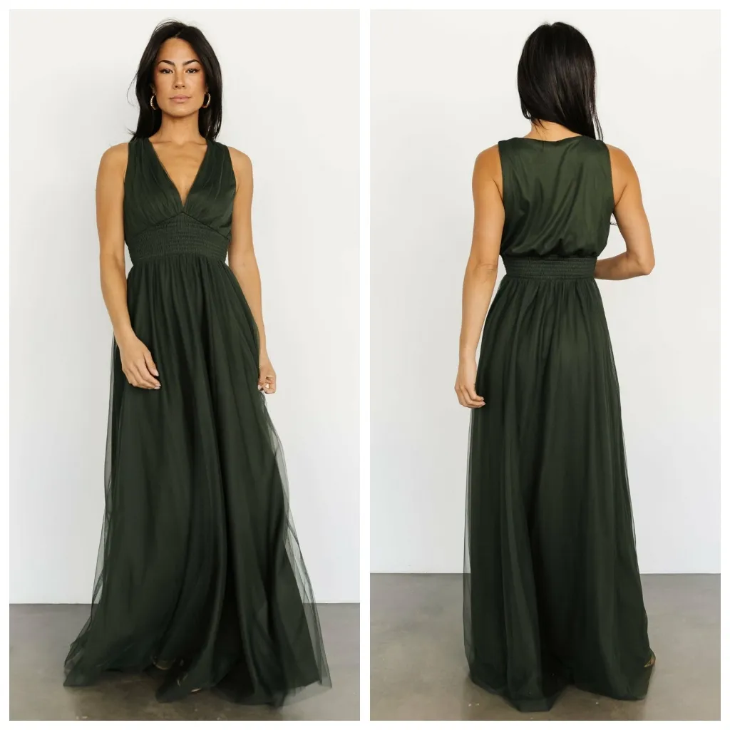 Baltic Born Kamila Juniper Green Tulle Maxi Dress - Image 2