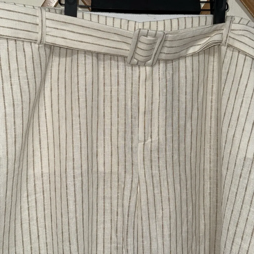 Lane Bryant NWT linen blend belted wide leg pants plus size woman 28 - Image 2