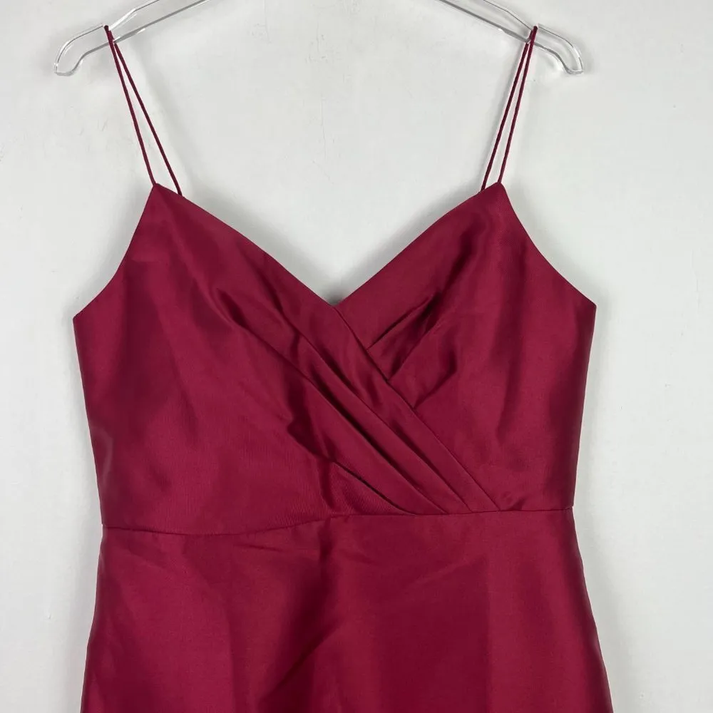 NWT  Draped Faux Wrap Cocktail Dress W/ Pockets Burgundy Size 16 D777 - Image 3