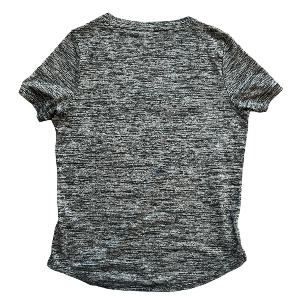 Athleta Breezy Heathered Scoop V Neck Tee Basic T-Shirt | Flint Heather | Medium - Image 3