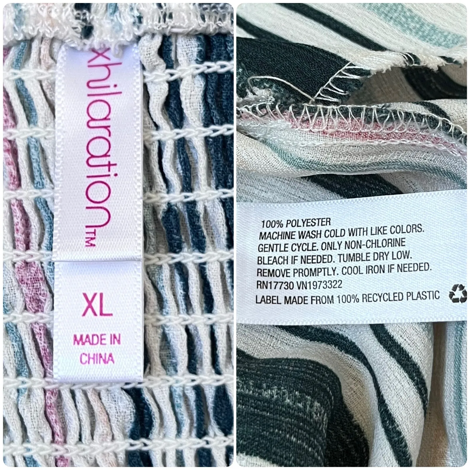 Xhiliration Striped Sleeveless Keyhole Front Cropped Jumpsuit Junior Size XL - Image 12