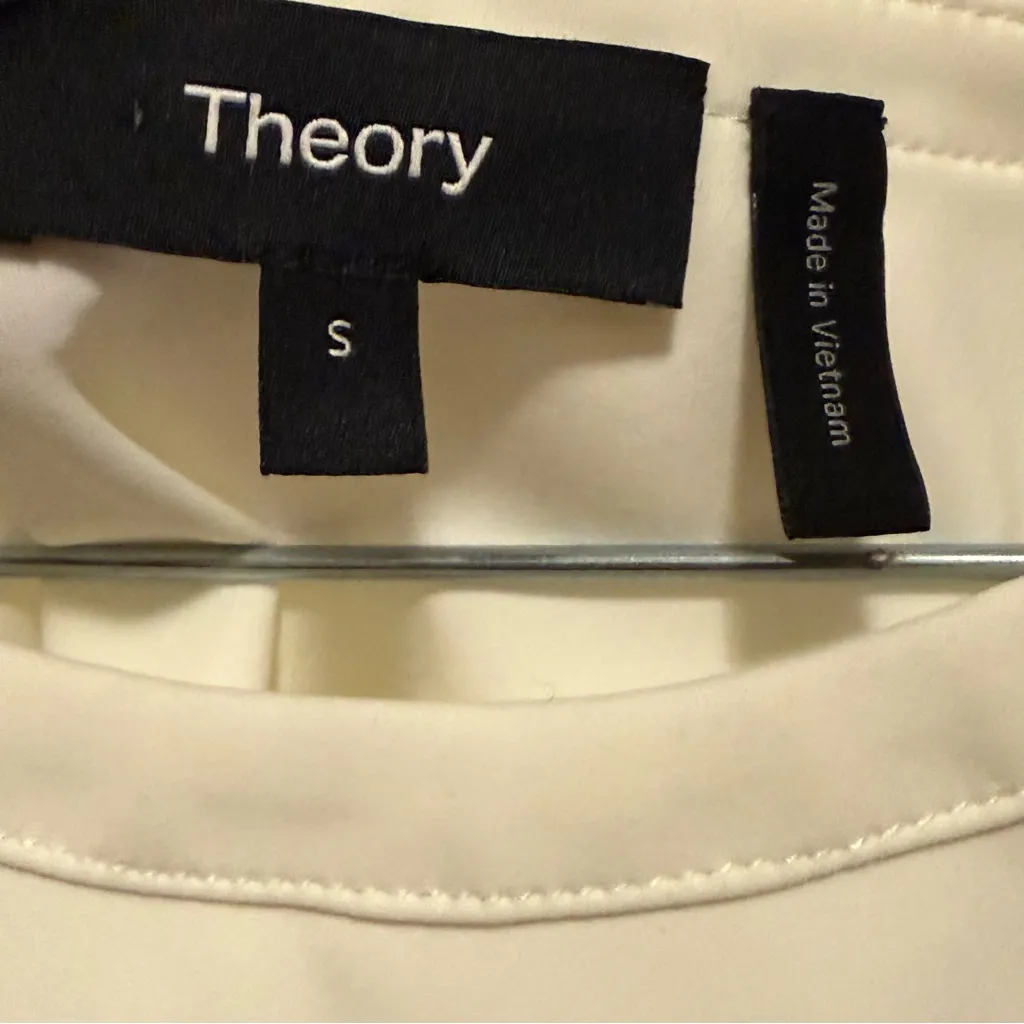 Theory Precision Ponte Square Neck Halter Tank Top Shell White Stretch - Image 4