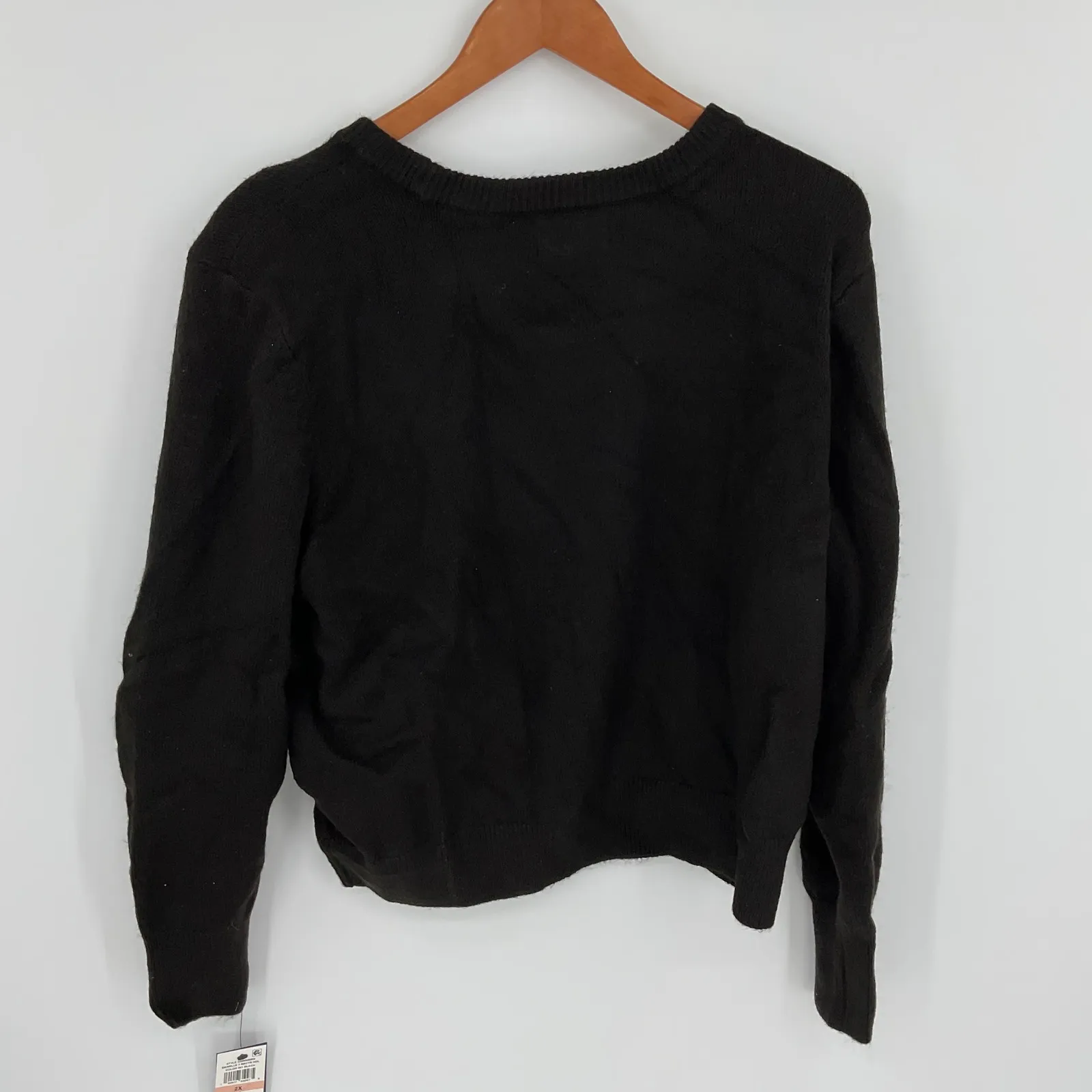 Danielle Bernstein Black Crew Neck Long Sleeve Sweater 2X - Image 2