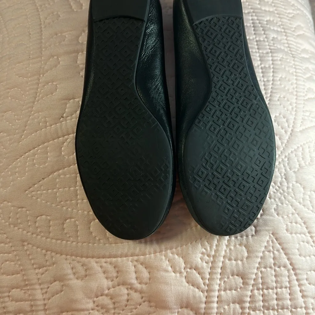 Tory Burch Black Flats with Gold Accent - Image 3