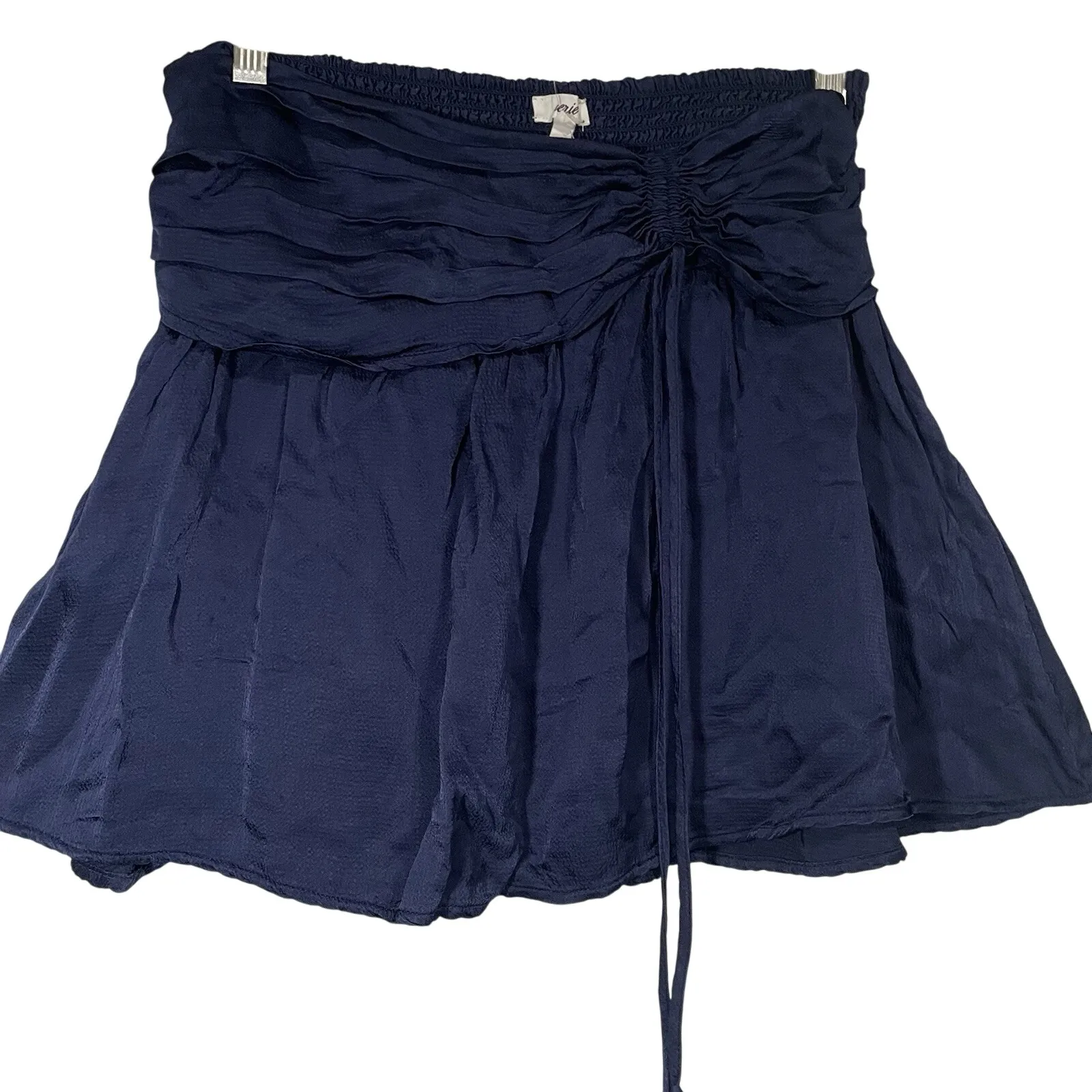 NWT Aerie Skirt Mini Drawstring Smocked Waist Casual Party Blue Size‎ Medium - Image 3