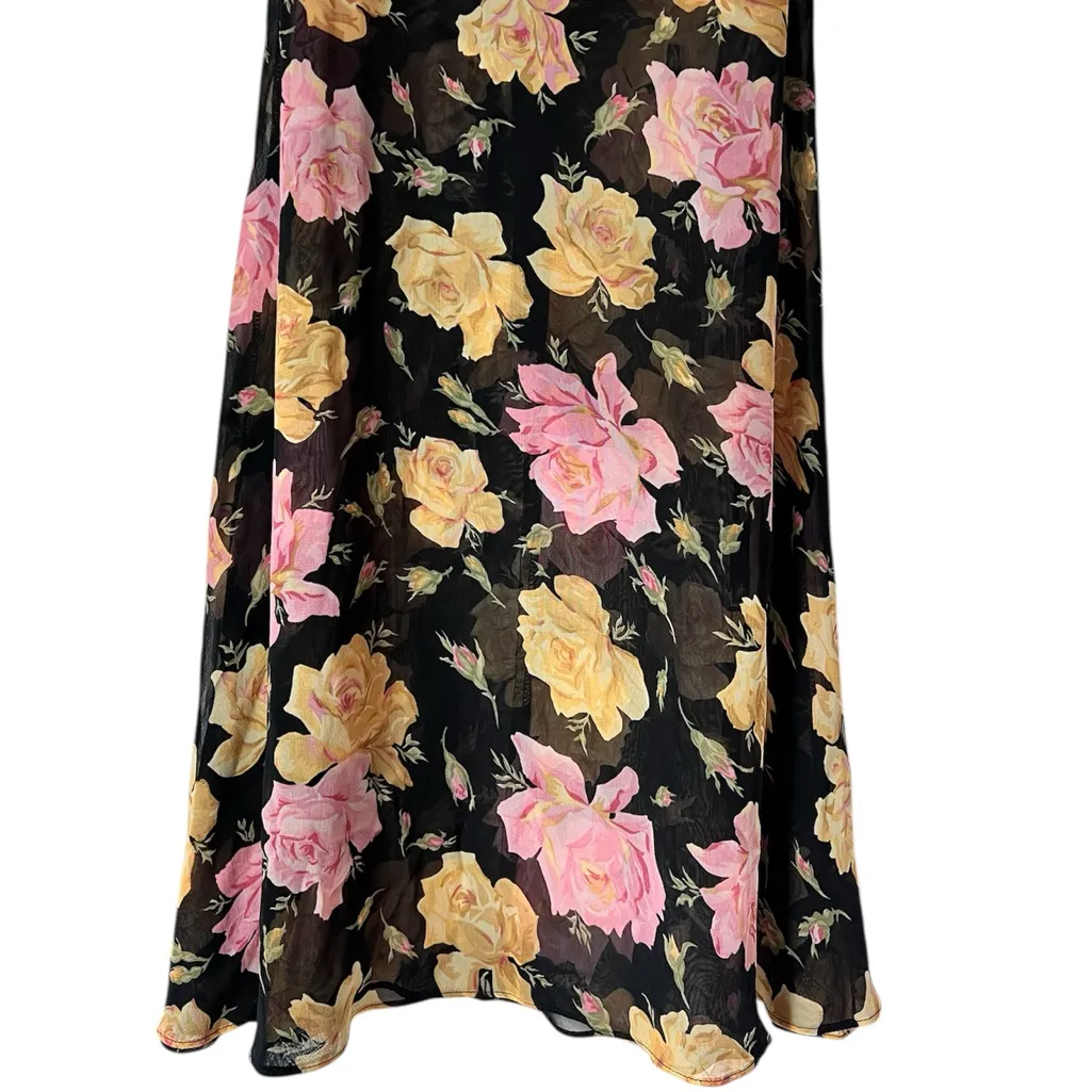 Vintage Betsey‎ Johnson Y2K Floral Sheer See-Through Dress Small Made in USA - Image 4