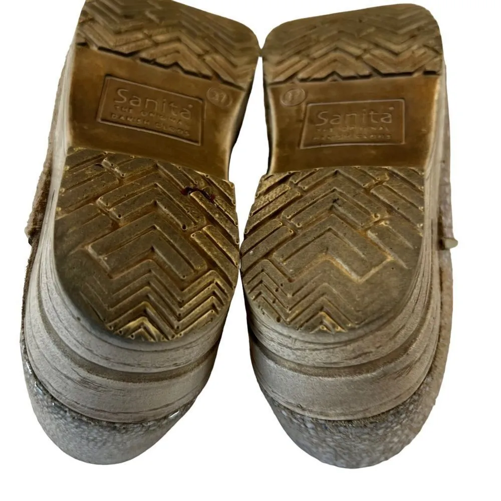 Sanita Alisa Leather Printed Danish Clogs Tan Size 6 - Image 8