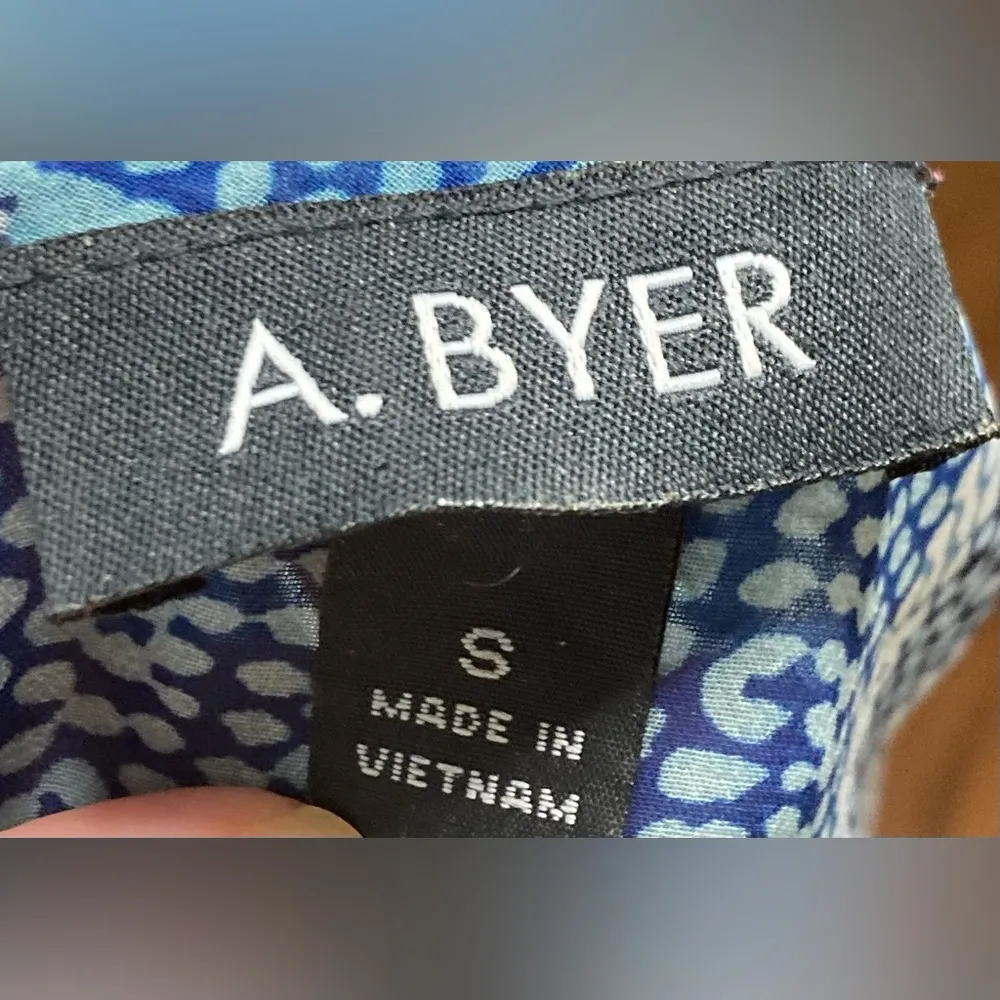 A.Byer-‎ Long sleeve flowy blue Boho design blouse open sleeves and back Size S - Image 4