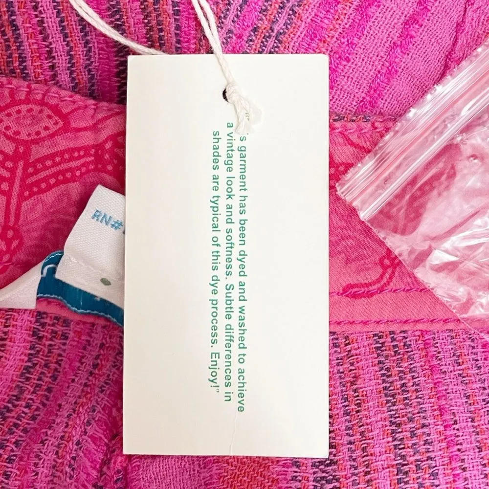 NWT Sundance Hana Stripe Pink Wide Leg Pants Size PM Medium Petite Boho Beachy - Image 14