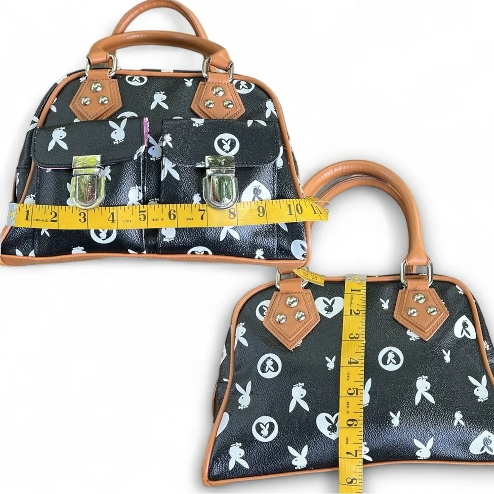 Vintage Y2K Black White Vegan Leather Limited Monogram Wallet Purse Set - Image 15