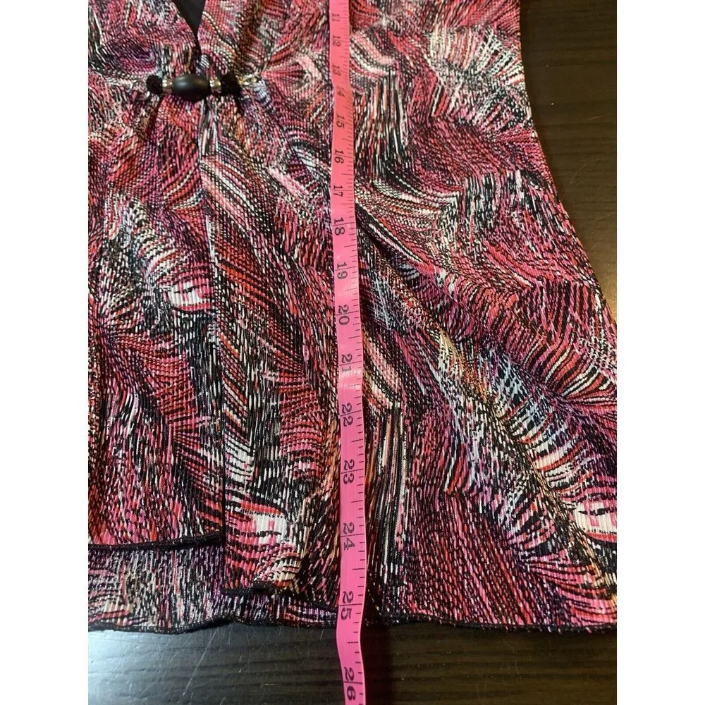 Notations Whimsigoth Top Womens Large Black Pink Beaded Stretch Office‎ Church - Image 11