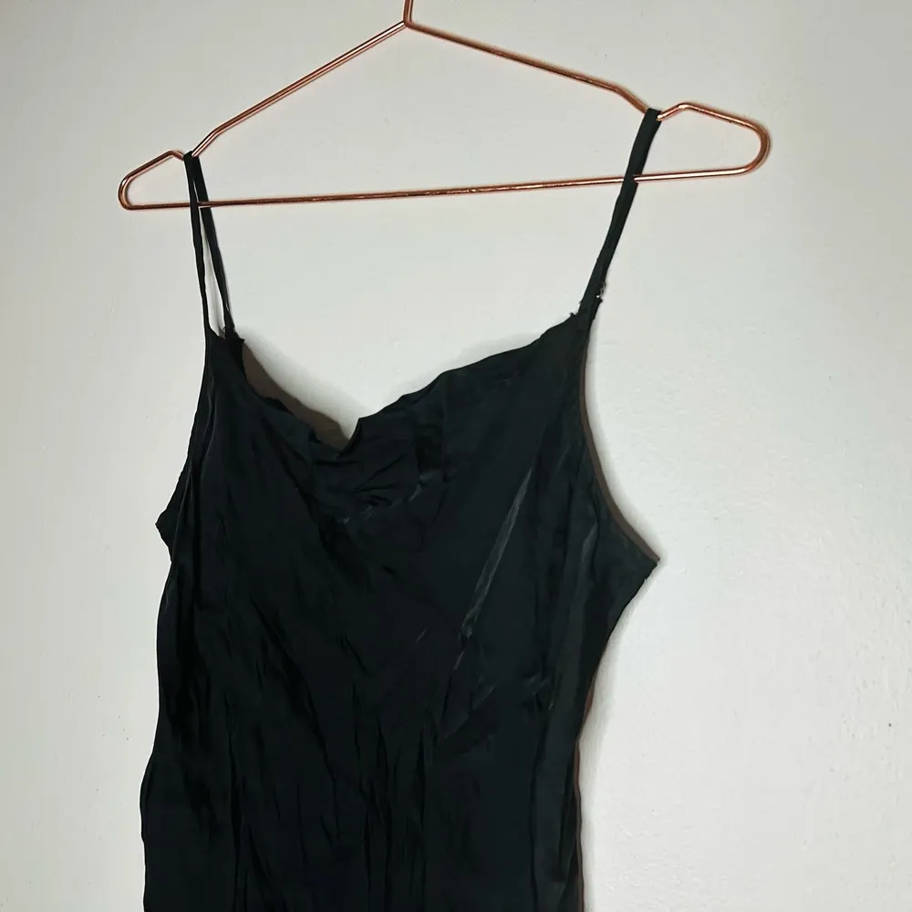 7 For All Mankind Soft Black Spaghetti Strap Cami Tank Top Size Small - Image 5