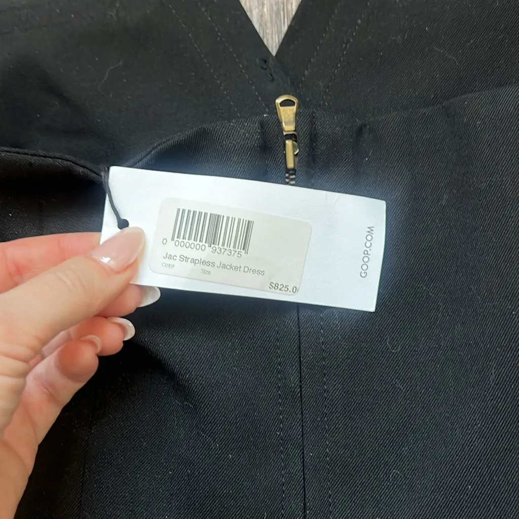 NWT Goop Jet Strapless Jacket Dress Black Size 2 - Image 4