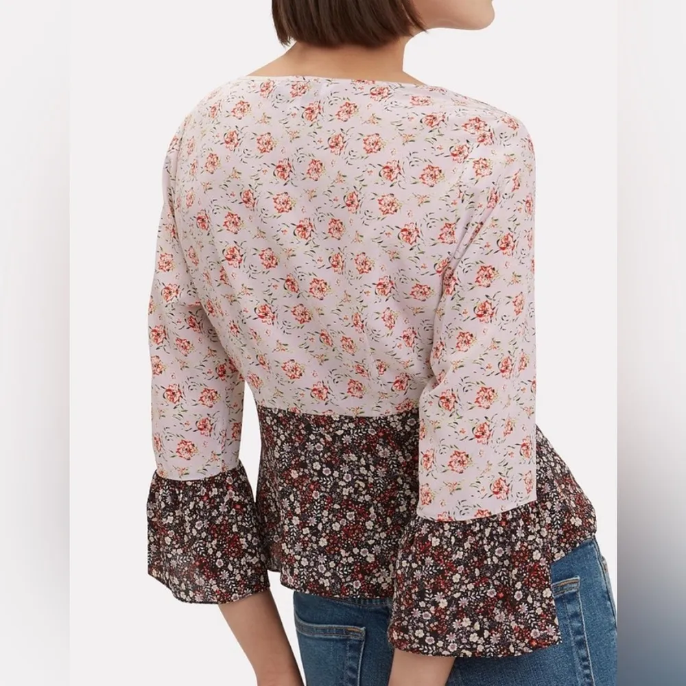 Intermix Doryll Bell Sleeve 100% Silk Top - Image 3