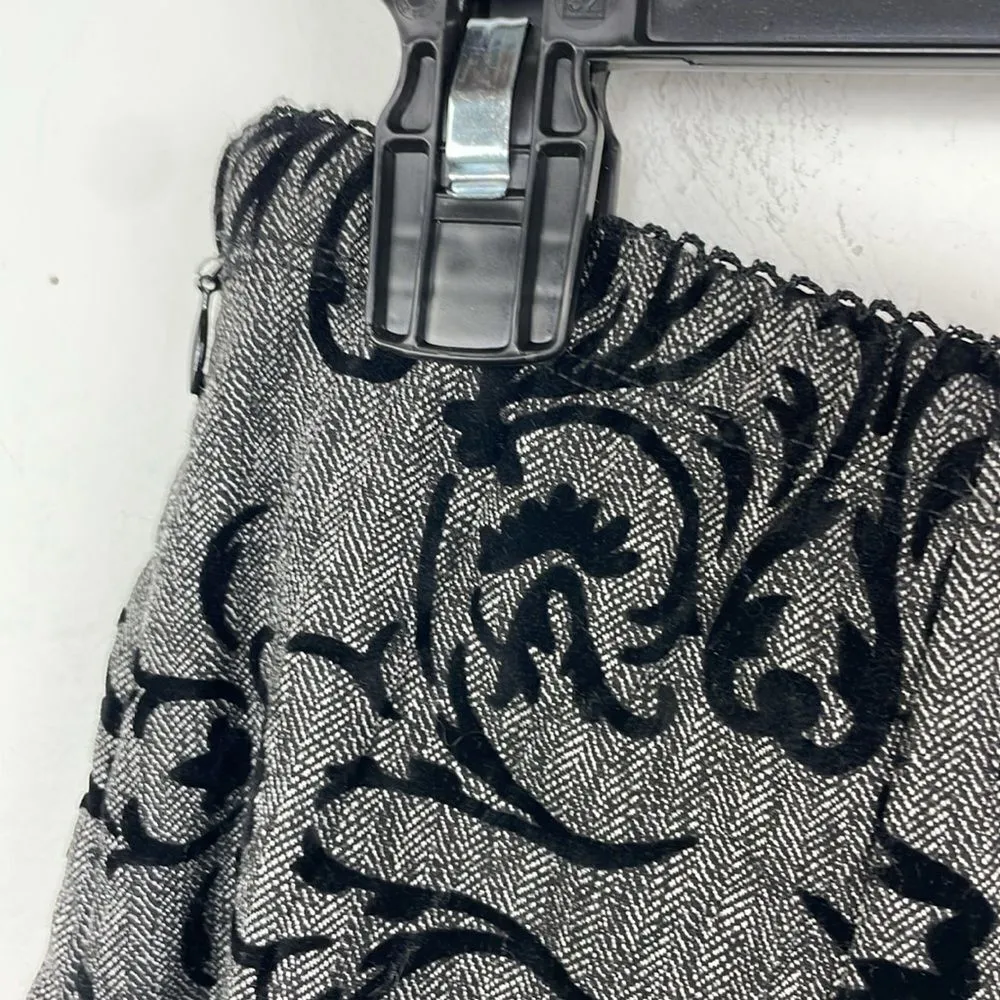 J. Jill Flared Skirt Velvet design side Zipper size 14 Black - Image 7