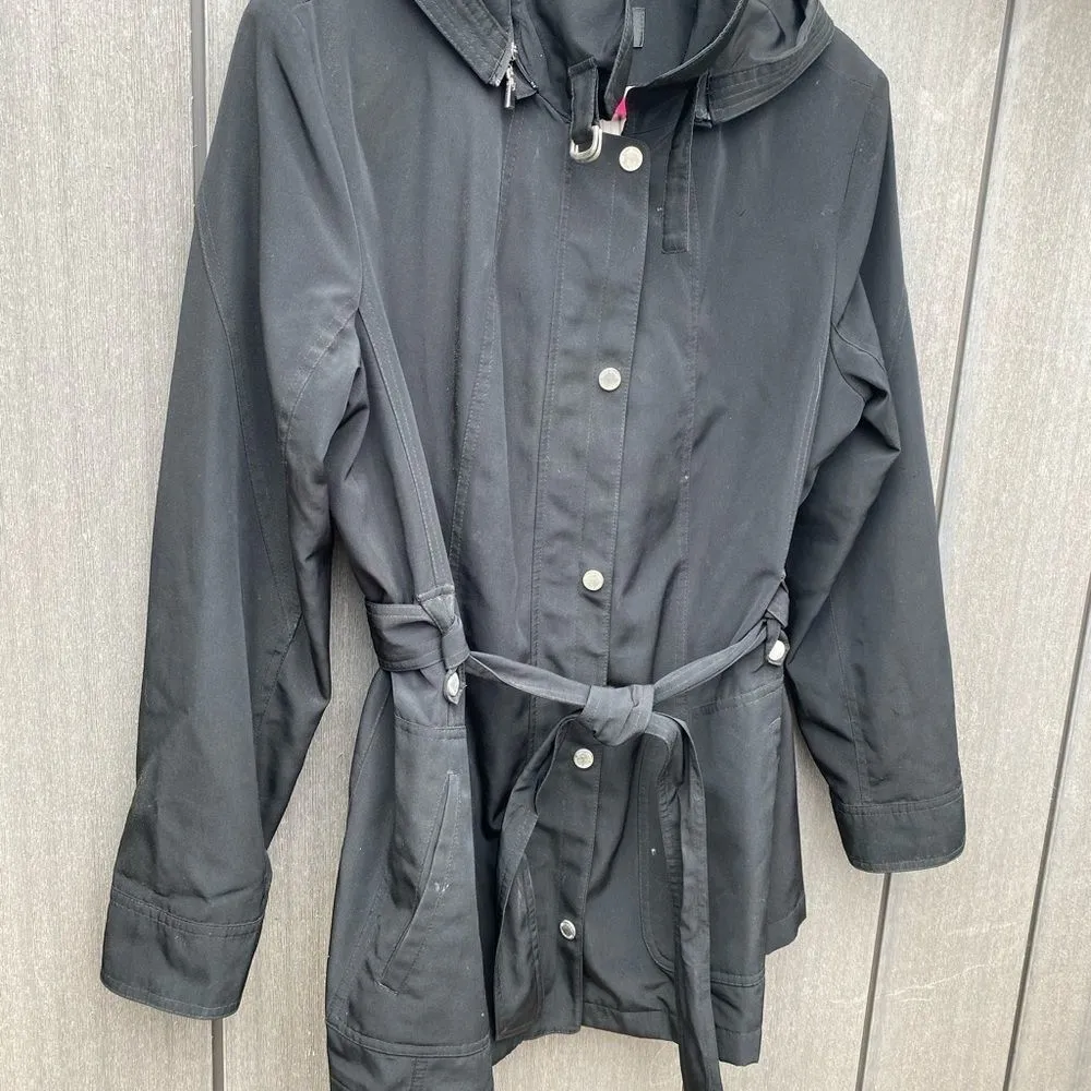 Fleet Street Belted Jacket‎ with Hood Black Size XL - Image 3