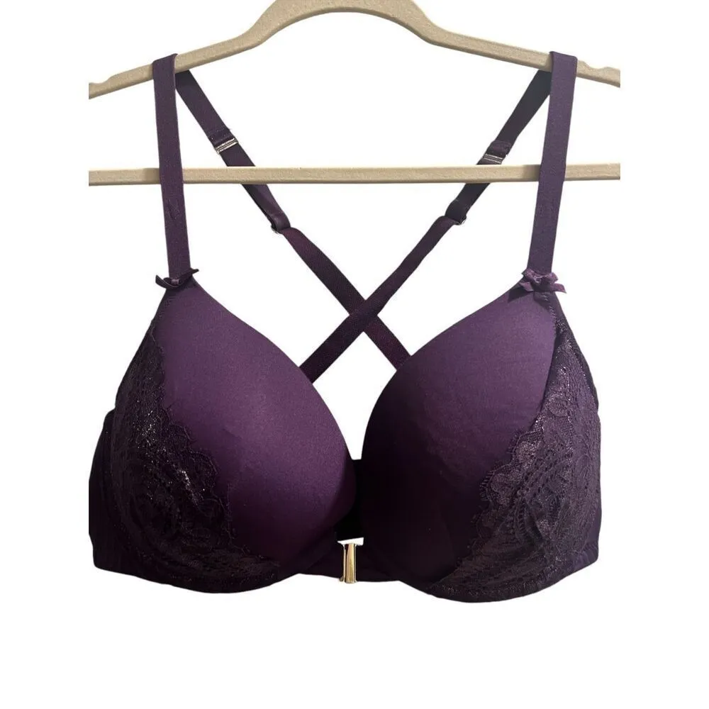 ✨Cacique Strappy Boost Plunge Sz 38DD Purple Bra✨ - Image 5