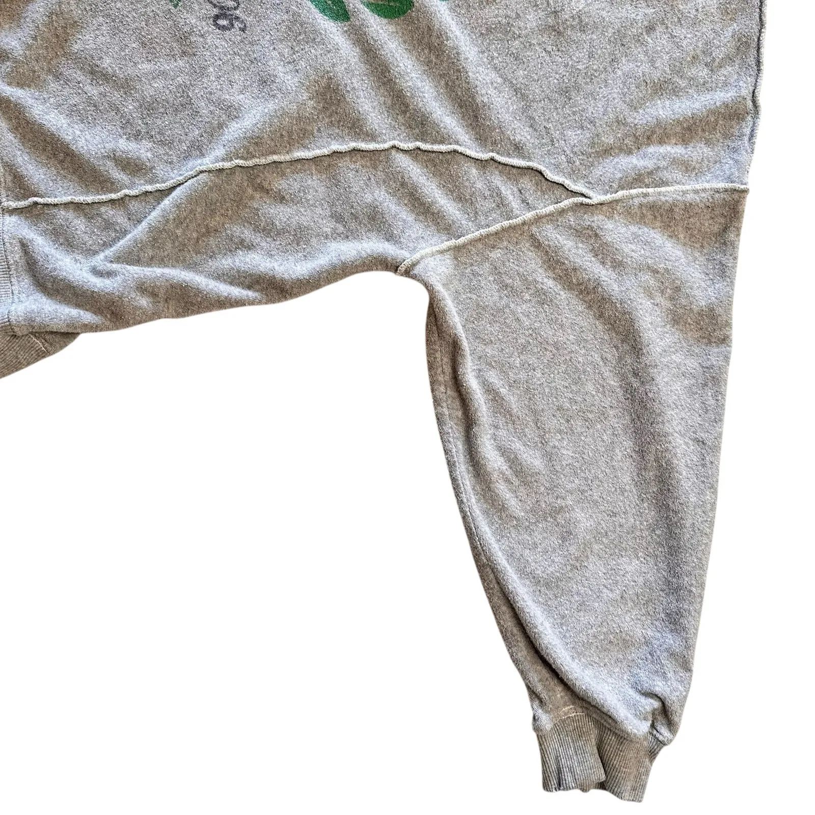 Aerie Cozy Chill Oversized Gray Terry Winter Graphic Distressed Sweatshirt Large - Image 7