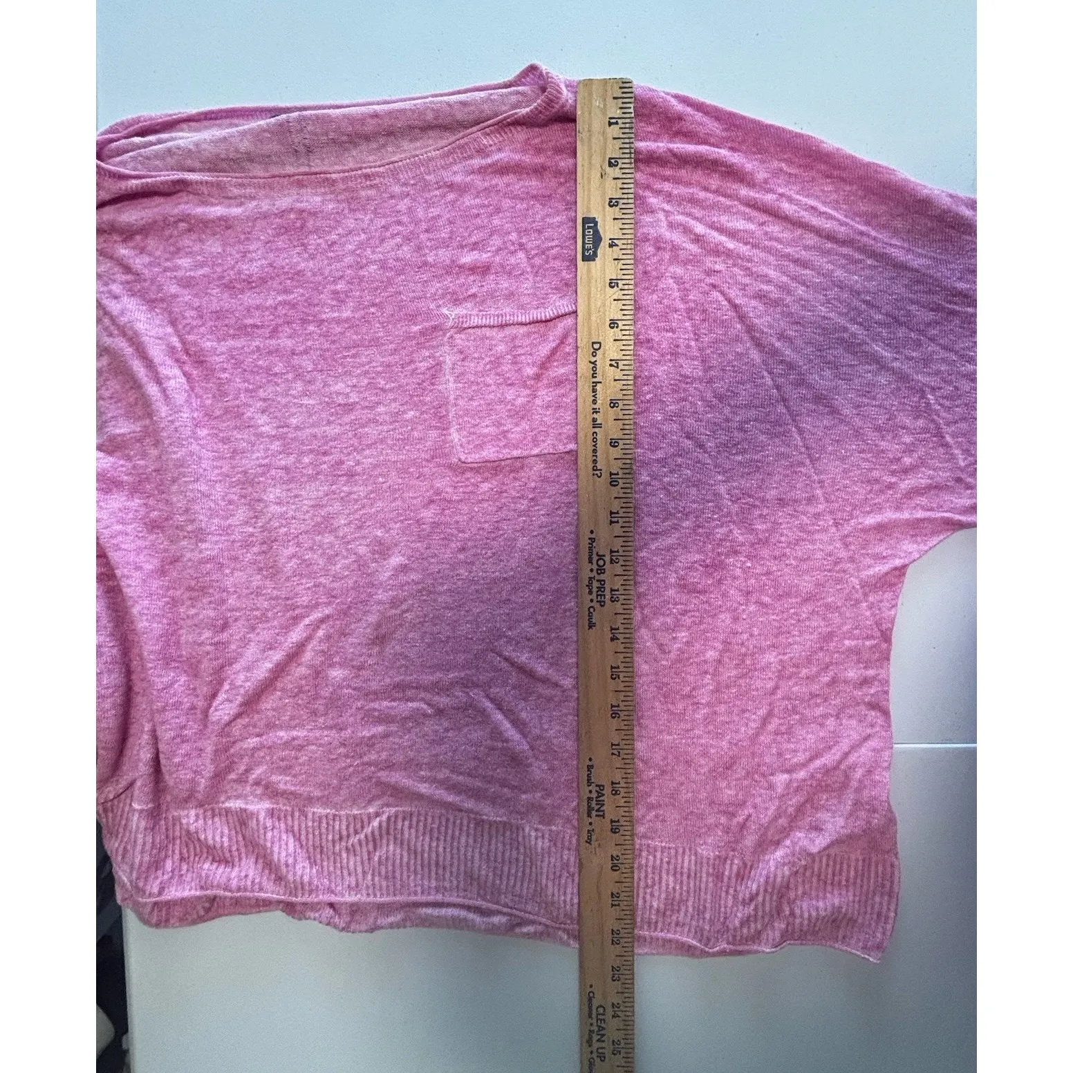 J.Crew Sweater Women's 3XL Pink 100% Linen Long Sleeves Lightweight Knit Pocket Size 24 - Image 3