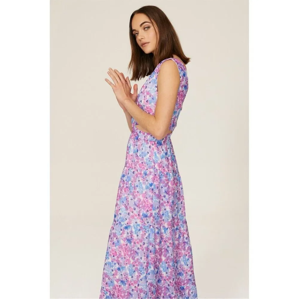 Nicholas Women's Floral Orchid Pink Maxi Dress Size 8 - Image 4