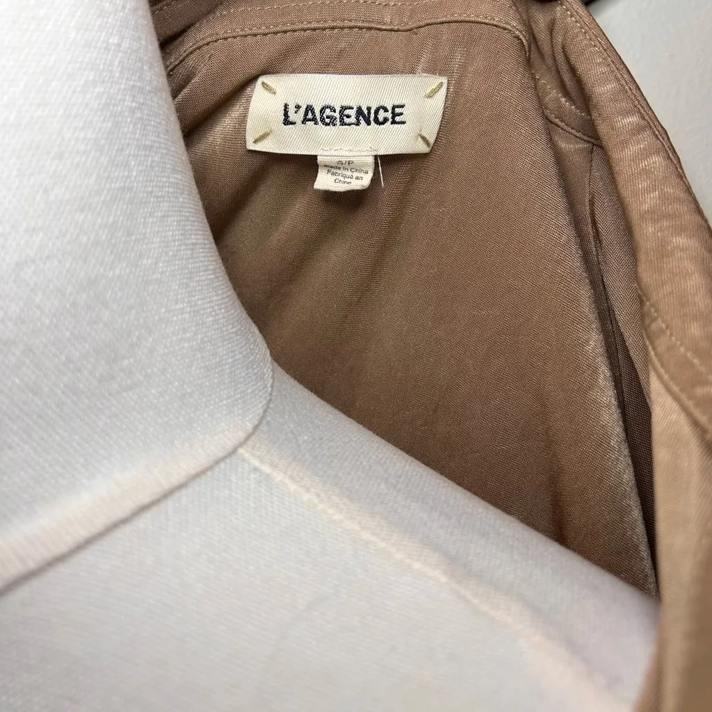 L’AGENCE Dani 3/4 Sleeve Blouse Liquid Jersey | Size S/P | Woodsmoke - Image 7