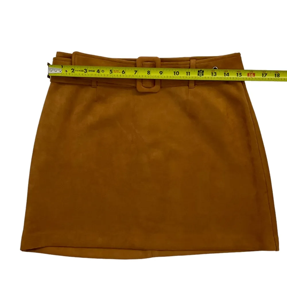 Forever 21 Women's Large Faux Suede Rust Orange Brown Mini Skirt 60's Retro - Image 7
