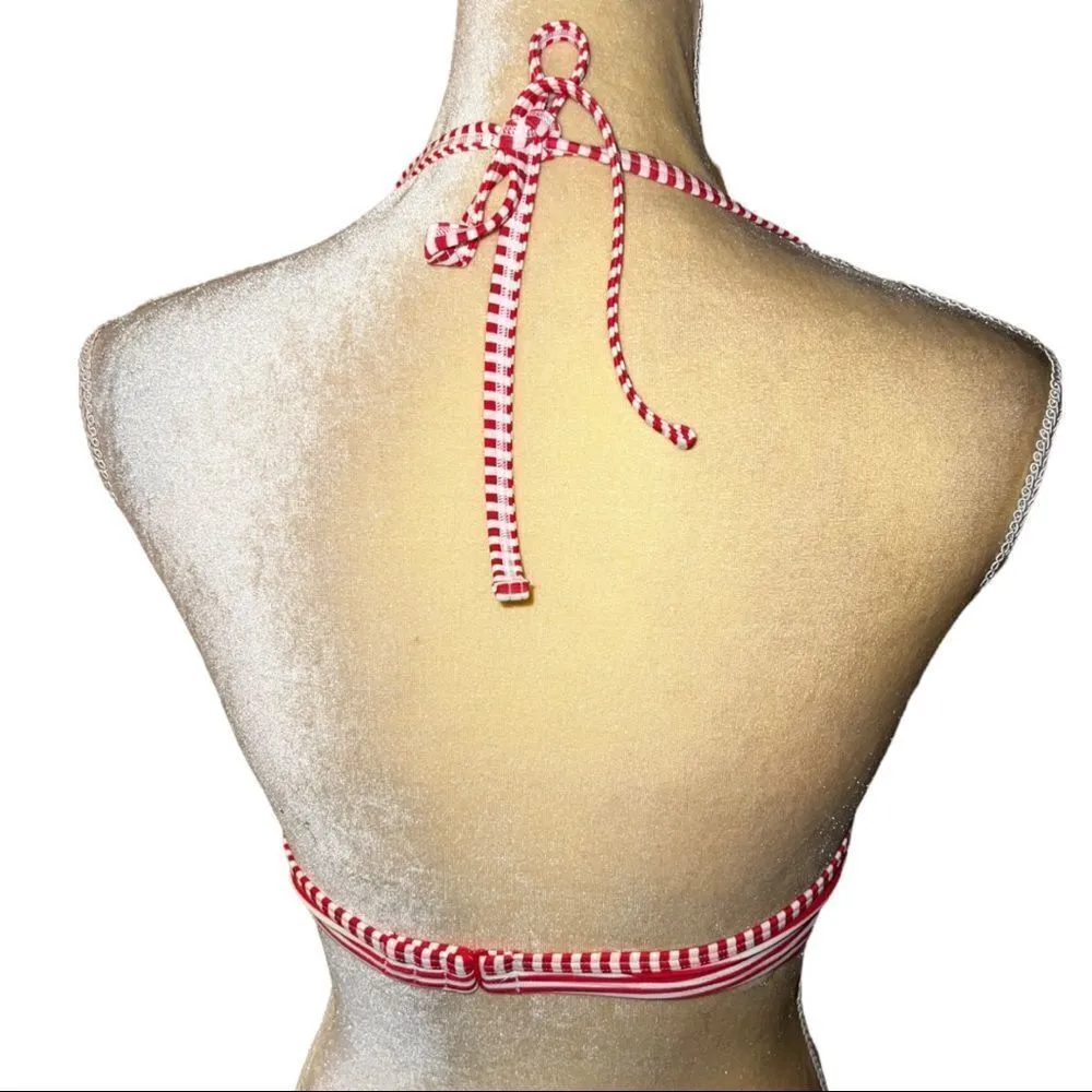 Aerie red and white striped padded bikini top! - Image 7