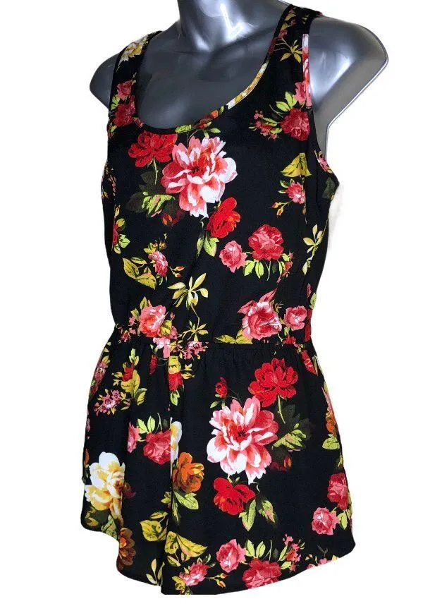 Ambiance Apparel Black Floral Romper - Image 2