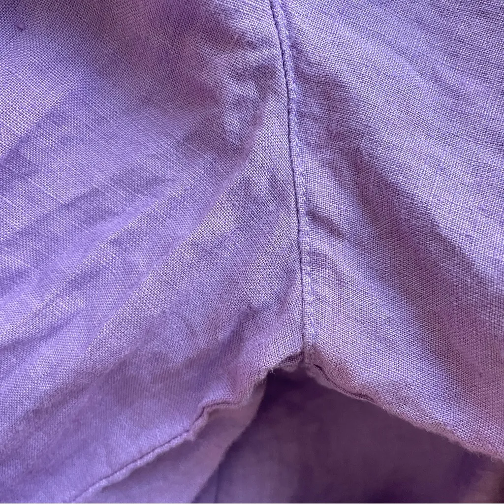 Eileen Fisher 100% Organic Irish Linen Button Down Long Sleeve Shirt Top Medium - Image 6