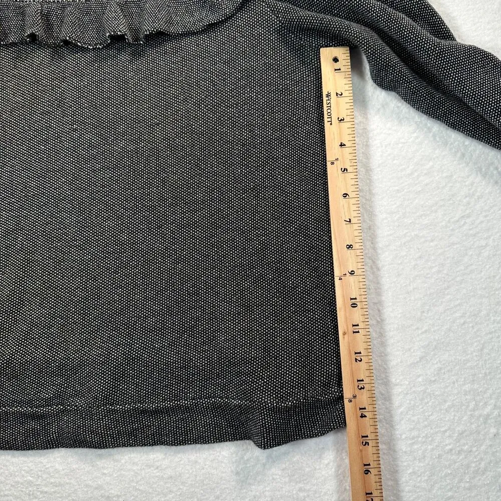 Ava & Viv Ruffle Pullover Black White Knit Dot Women's 14/X Long Sleeve Top - Image 4