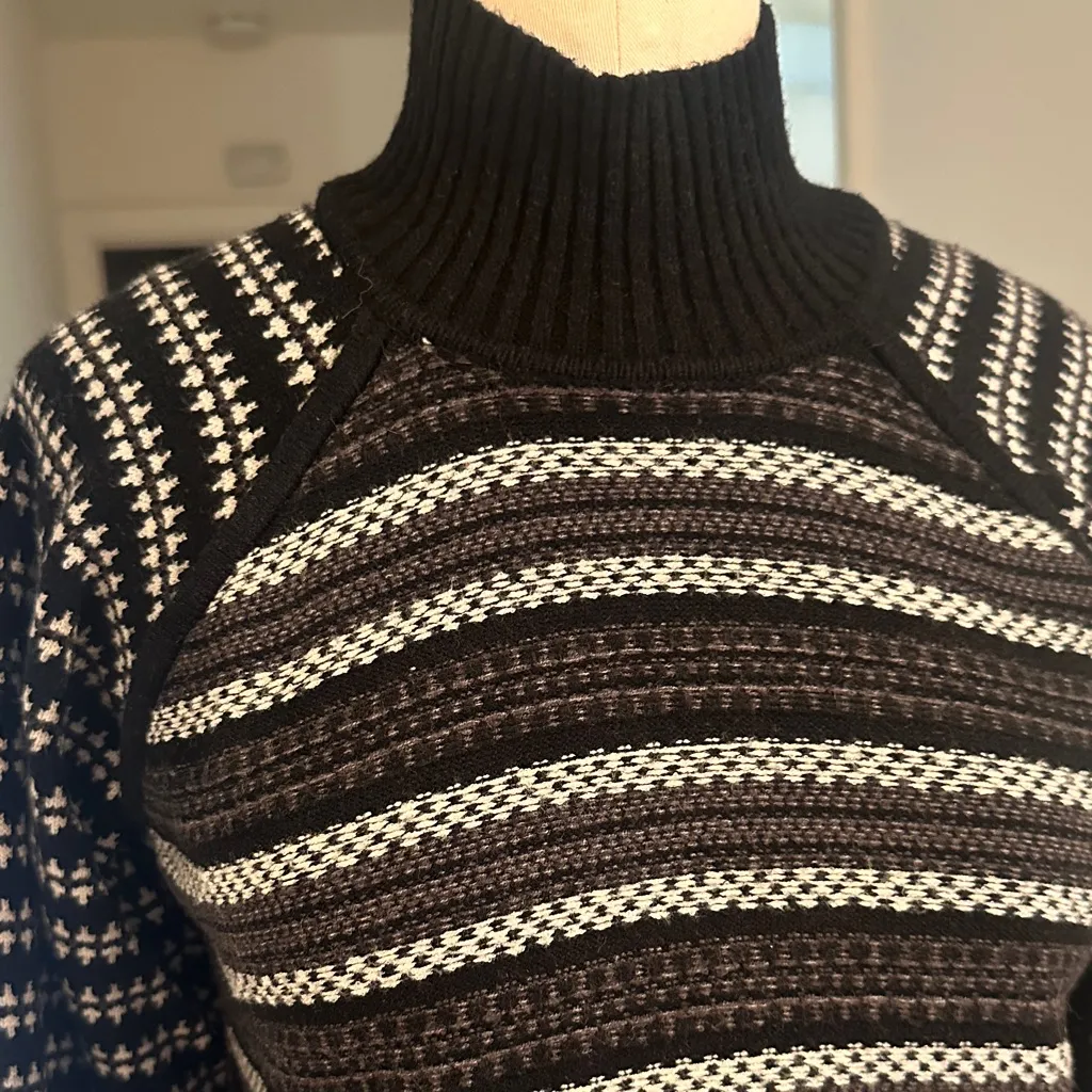 Nordic Mock-Neck Striped Sweater - Image 3