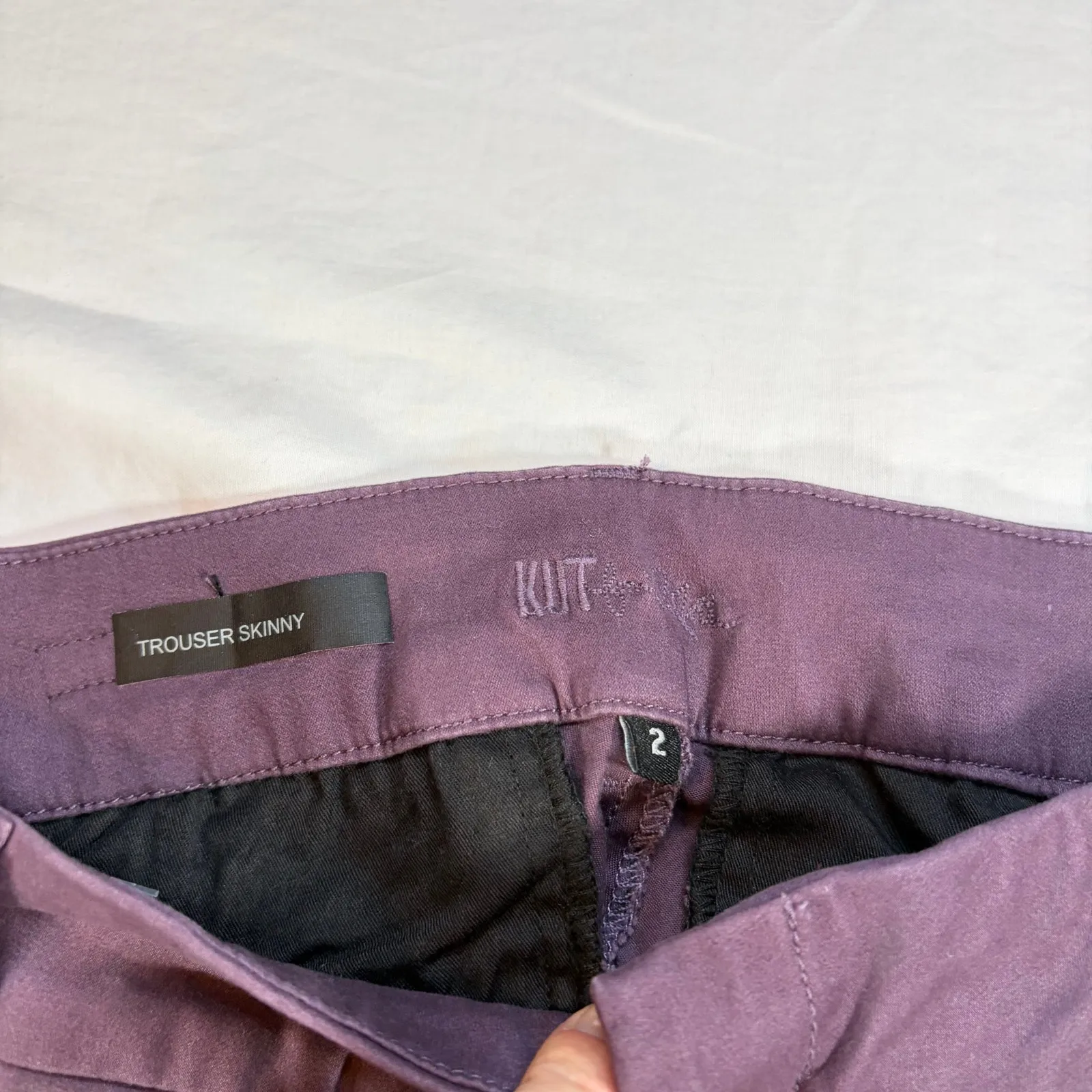 Kut from the Kloth womens skinny dark purple chinos.  Size 2. workwear, khakis - Image 4